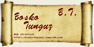 Boško Tunguz vizit kartica
